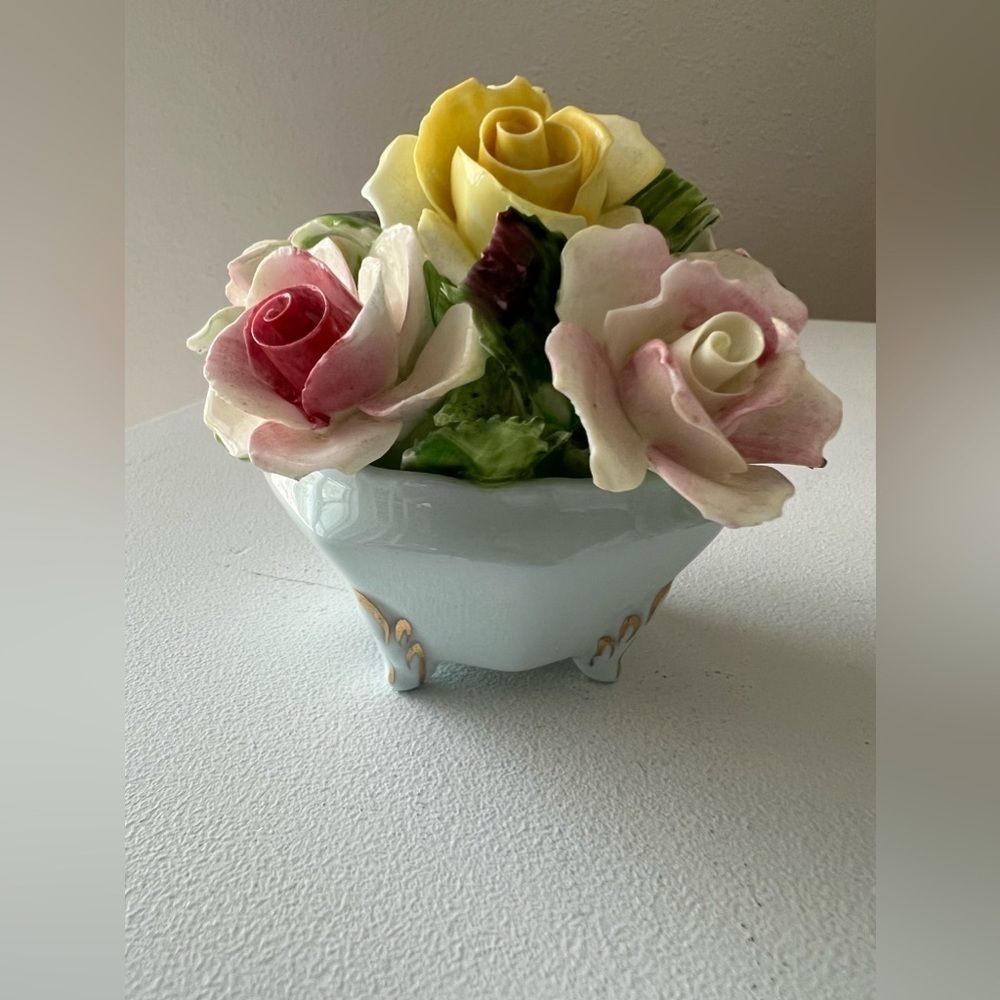 Royal Adderley Made In England Rose Floral Bouquet Bowl Bone China Vintage